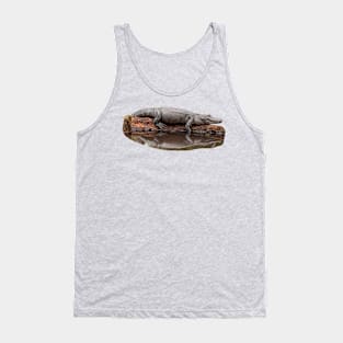 Alligator Resting on a log Tank Top